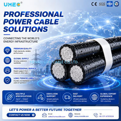 Conduttori in alluminio ad alta conduttività. Isolamento XLPE UV resistente. Standard IEC. OEM e taglie personalizzate disponibili.