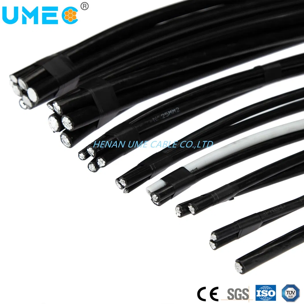 Cavo aereo fascettato 0.6/1kv con isolamento in XLPE, conduttore in alluminio AAC/AAAC/ACSR 3X1/0AWG Cavo ABC 0